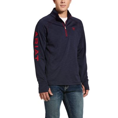 Ariat Western: Tek Team 1/2 Zip Sudaderas Hombre - Azul Marino Oscuro (BCKPJ4031)